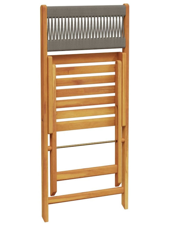 Градински Стол Дървен Сив 2 Бройки 38x32.5x79см