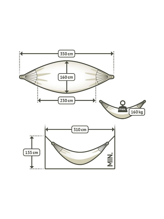 Showood Double Hammock Beige 350x160cm