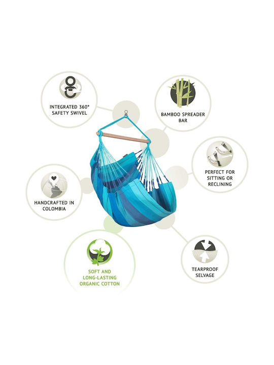 Showood Single Hammock Light Blue 180x110cm