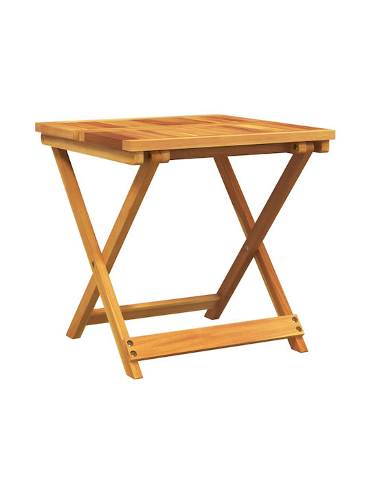 Sitting Room Outdoor Foldable Wood Table Natural 50x50x50cm