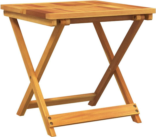 Sitting Room Outdoor Foldable Wood Table Natural 50x50x50cm
