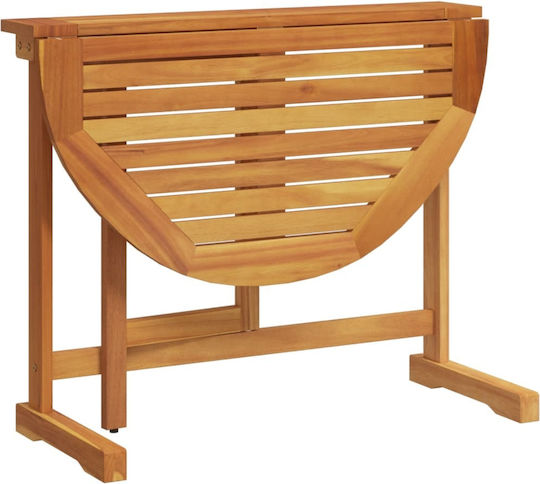 Wooden Garden & Terrace Table for Small Spaces Foldable Solid Acacia Wood 90x60x72cm