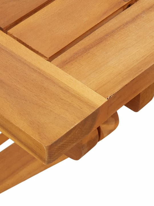 Sitting Room Table for Small Outdoor Spaces made of Acacia Foldable Solid Acacia Wood 90x52.5x65cm