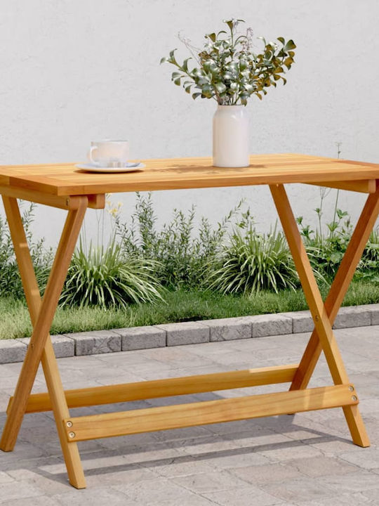 Sitting Room Table for Small Outdoor Spaces made of Acacia Foldable Solid Acacia Wood 90x52.5x65cm