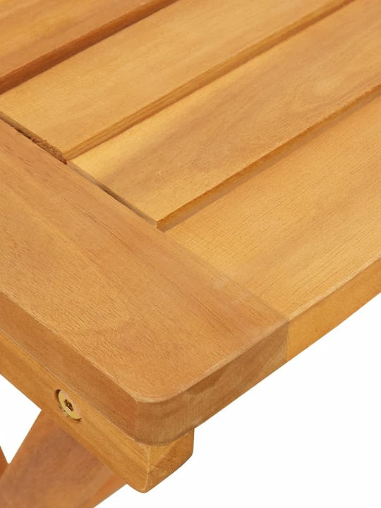 Auxiliary Outdoor Foldable Wood Table Natural 50x36x60cm