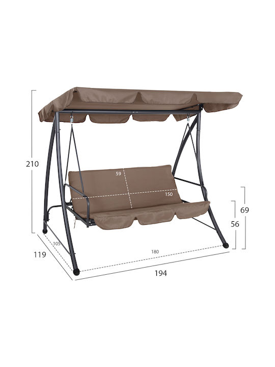 Φωλιά με Βάση Μεταλλική Μ200xΠ120xΥ164cm Γκρι