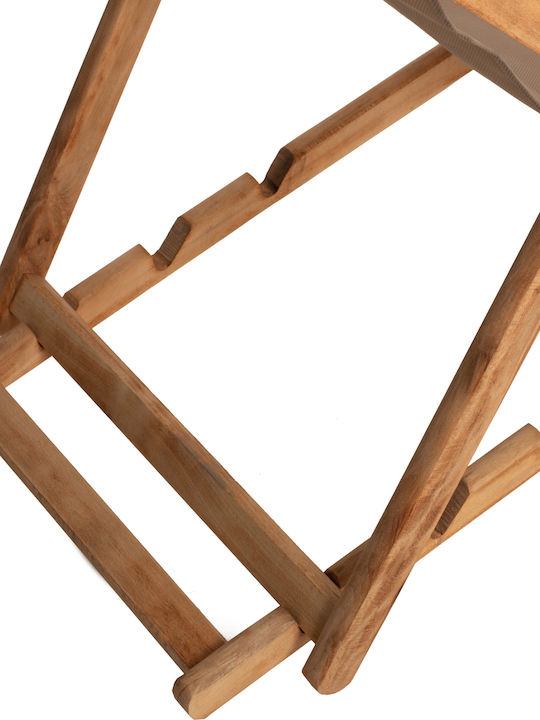 Deckchair Limnos Wooden Natural Mocha 55.5x97x82cm