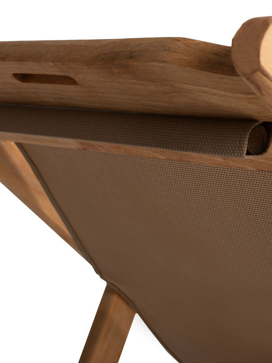 Deckchair Limnos Wooden Natural Mocha 55.5x97x82cm