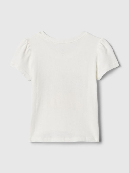 GAP Kids Blouse Short Sleeve White Logo Graphic