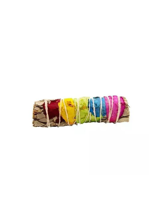 White Sage Smudge 7 Chakra Stick Ραβδί Θυμιάματος Λευκό Φασκόμηλο Ροδοπέταλα