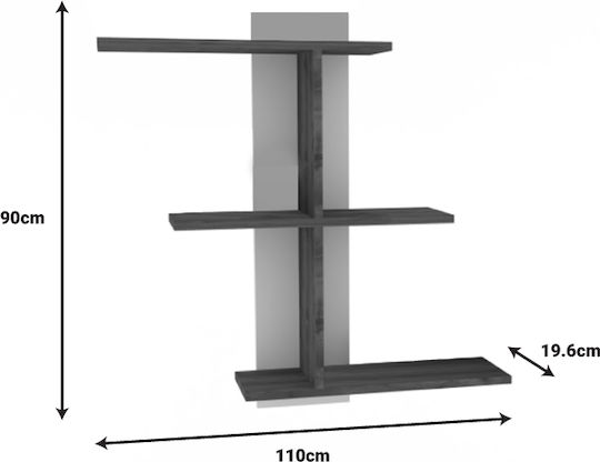 Shelf Wall Norman 110x19.5x90cm Walnut-white Shelf Wall Norman 110x19.5x90cm Walnut-white