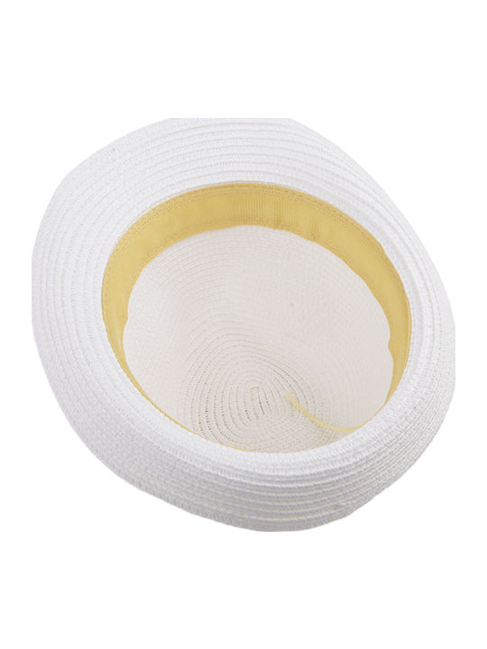 Brims and Trims Kids' Hat Fedora Straw White