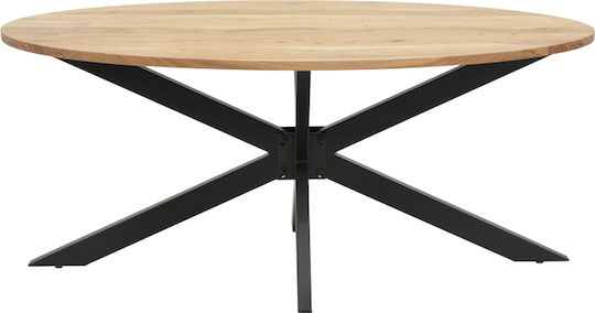 Bonre Dining Room Table Natural Solid Acacia Black 175x96x76cm Bonre Dining Room Table Natural Solid Acacia Black 175x96x76cm