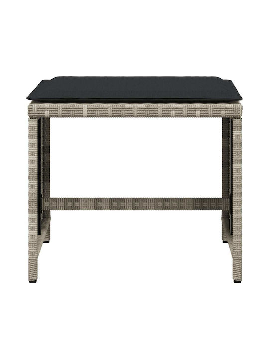 Băncuțe De Grădină Cub Pentru Exterior Rattan Cu Pernă Gri 4 Buc 40x40x35cm