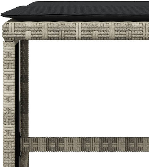Градински Табурет Куб Външен Ратан С Възглавница Сив 4 Бройки 40x40x35см