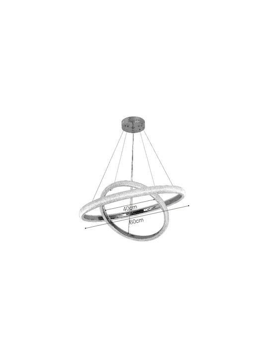 Inlight Pendant Light Silver LED with Warm to Cool White Light