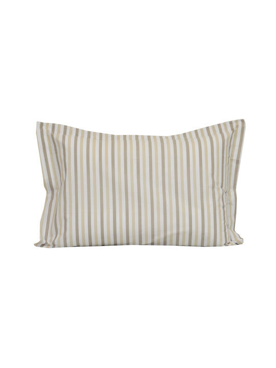 Anna Riska Mix & Match Stripe Pillowcase Set Oxford Ecru 53 50x70cm.