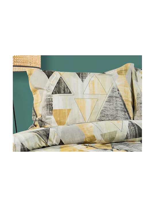 Dimcol Geometrical Μαξιλαροθήκη με Φάσα 333 Beige 50x70εκ.