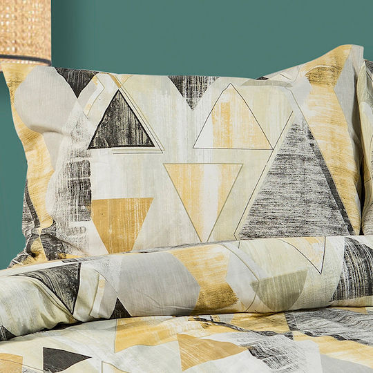 Dimcol Geometrical Pillowcase with Envelope Cover 333 Beige 50x70cm.