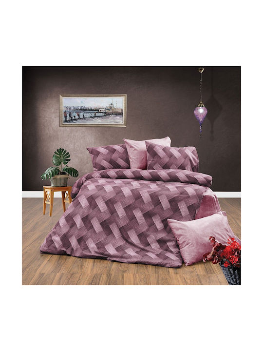 Dimcol Alcmene Pillowcase with Envelope Cover 453 Mauve 50x70cm.