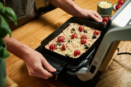 Tefal Optigrill 4-in-1 Tabletop Electric Grill Smooth and Ribbed Plate 2100W Inox with Lid and Adjustable Thermostat