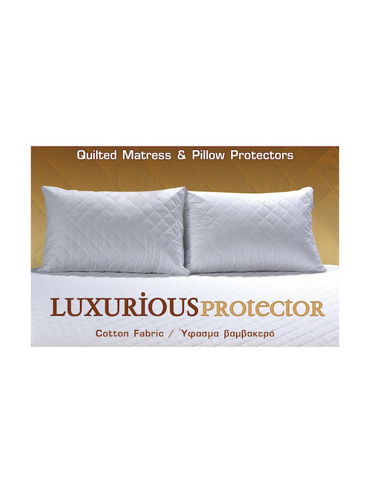 La Luna Luxurious Pillowcase Set with Envelope Cover Quilted White 50x70cm.