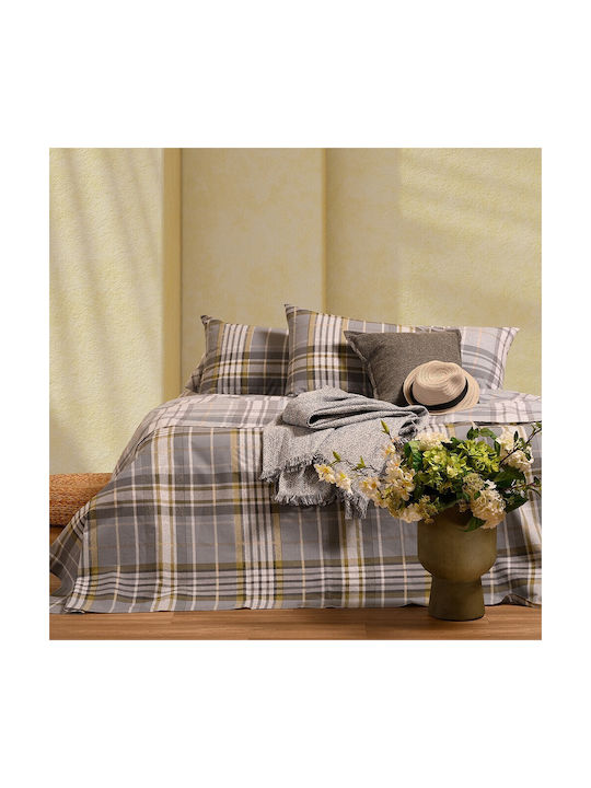 Melinen Jonas Pillowcase Set with Envelope Cover Grey 50x70cm.