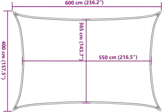 vidaXL Shade Sail Beige with PU Coating 4x6m