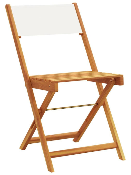 Градински Стол Дървен Крем 2 Бройки 38x32.5x81 см