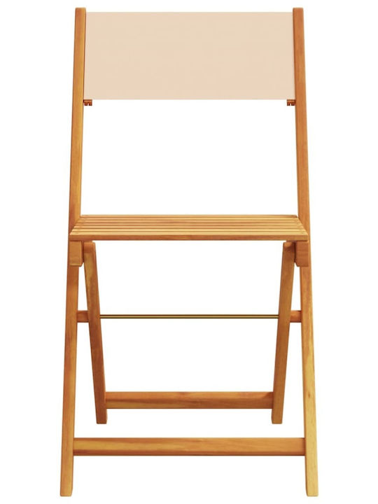Градински Стол Дървен Бежов 2 Бройки 38x32.5x84см