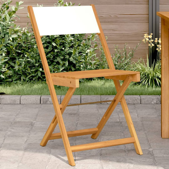 Outdoor-Stuhl Hölzernes Cream 2Stück 38x32.5x81εκ.