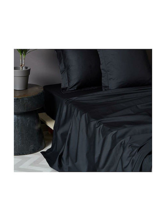 Palamaiki Luxe Sateen Set Față de Pernă Oxford Negru 50x75cm.