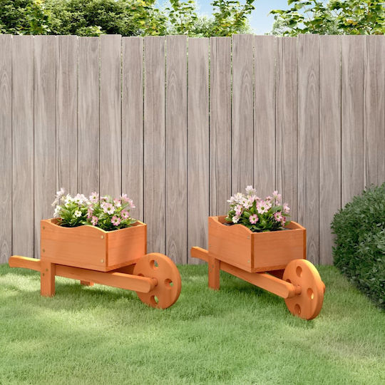 vidaXL Set 2 Planters Wooden Massif Wood