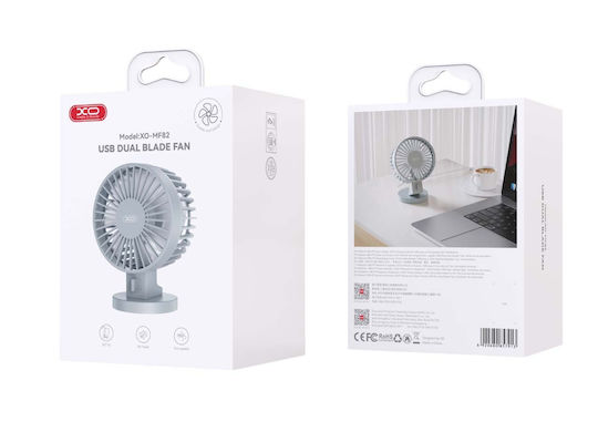 Xo Mf82 Επιτραπέζιος Ανεμιστήρας Usb Διπλής Λεπίδας Μπλε