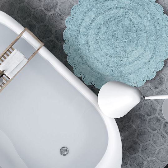 Das Home Bath Mat Cotton Round 0635 420760900635 Blue Width 60cm