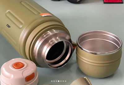 Φορητό Παγούρι-θερμός Glass Thermos Stainless Steel Green 1.2lt