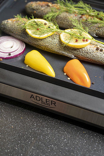 Adler Tabletop Electric Grill Smooth Plate 3000W with Adjustable Thermostat 36.5cmx24cmcm
