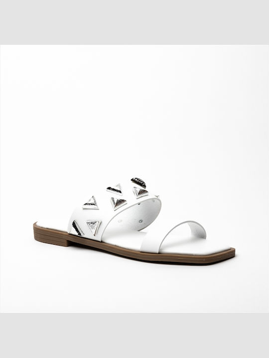 Athenais Women's Flat Sandals in White Color