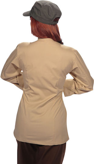 The Uniform Company Mantel Koch 100% Baumwolle Damen Beige mit Langärmelig