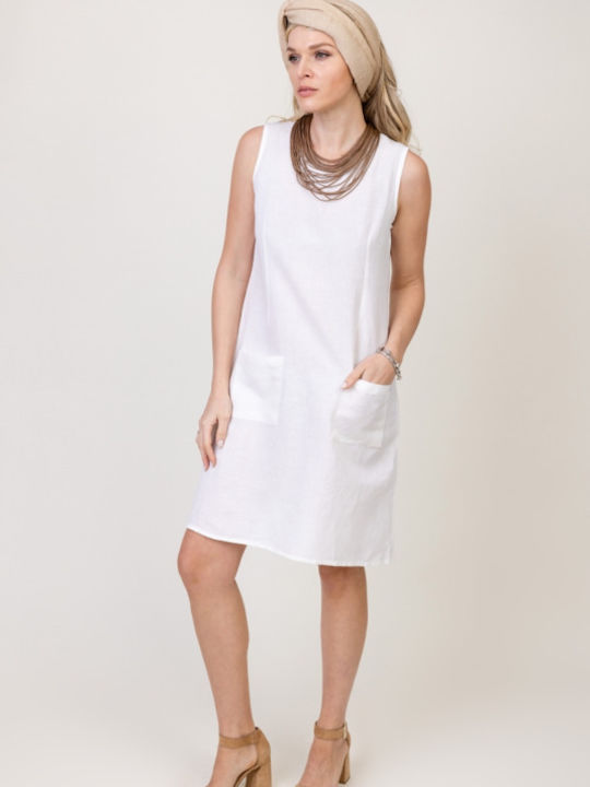 Natural Line Dress White