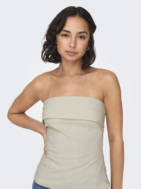 Kind Γυναικεία Μπλούζα Strapless Μπεζ