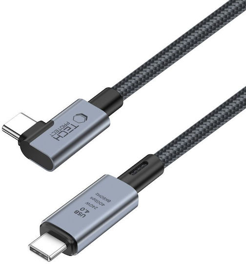 Tech-Protect Ultraboost USB 4 Video Cable USB-C male - USB-C 240W PD Γκρι 1.5m
