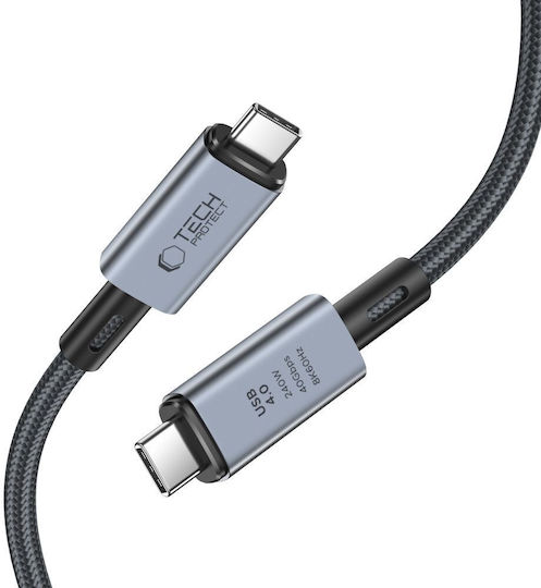Tech-Protect Ultraboost USB 4 Video Cable USB-C Male - USB-C 240W PD Grey 1m
