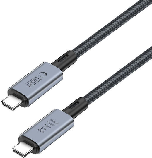 Tech-Protect Ultraboost USB 4 Video Cable USB-C Male - USB-C 240W PD Grey 1m