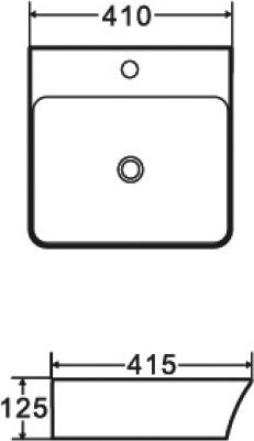 Karag Επικαθήμενος Νιπτήρας Πορσελάνης 41x41.5x12.5cm Λευκός