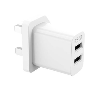 XO Charger with 2 USB-A Ports and Cable Lightning Whites (L109 UK)