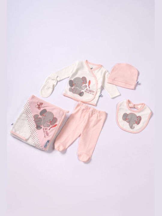 Εβίτα Kids Set with Pants Winter 7pcs Pink