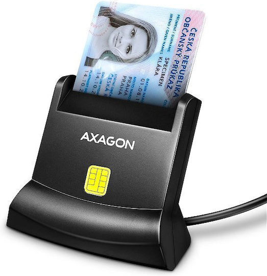 Axagon Cre-sm4n Smart Card Id Card Standreader Usb-a Cable 1.3 M