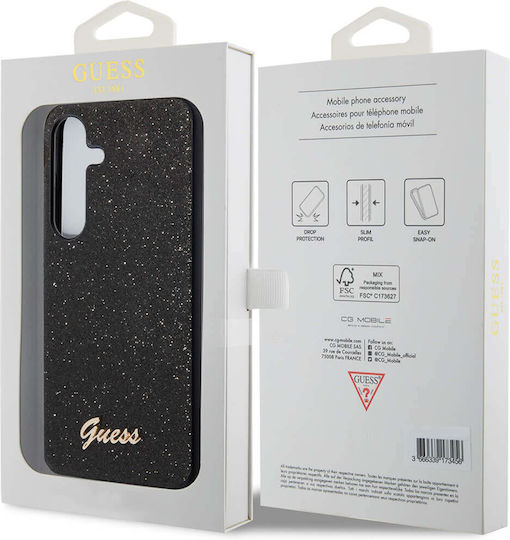 Guess Glitter Script Back Cover Πλαστικό Μαύρο (Samsung S24 Plus)