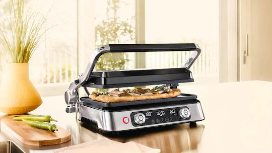 Braun MultiGrill 9 Pro Tabletop Electric Grill Ribbed Plate 2200W with Lid and Adjustable Thermostat 37cmx23cmcm